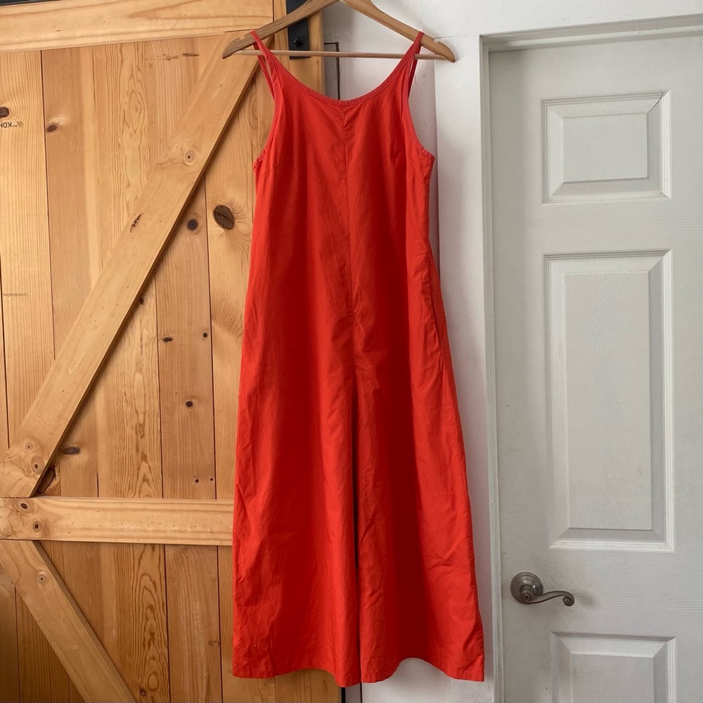 Maeve Anthropologie Orange Chrysanthemum Wide Leg Jumpsuit - Picture 2 of 7